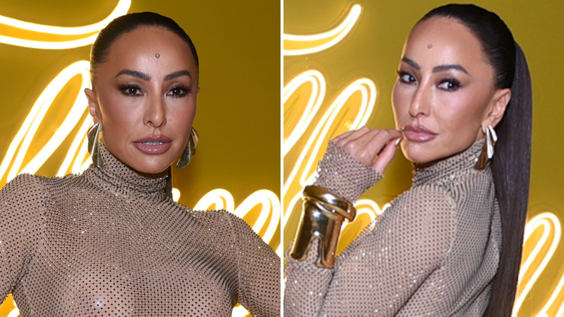 Espetáculo! Em evento, Sabrina Sato é traída por vestido transparente e deixa seios à mostra