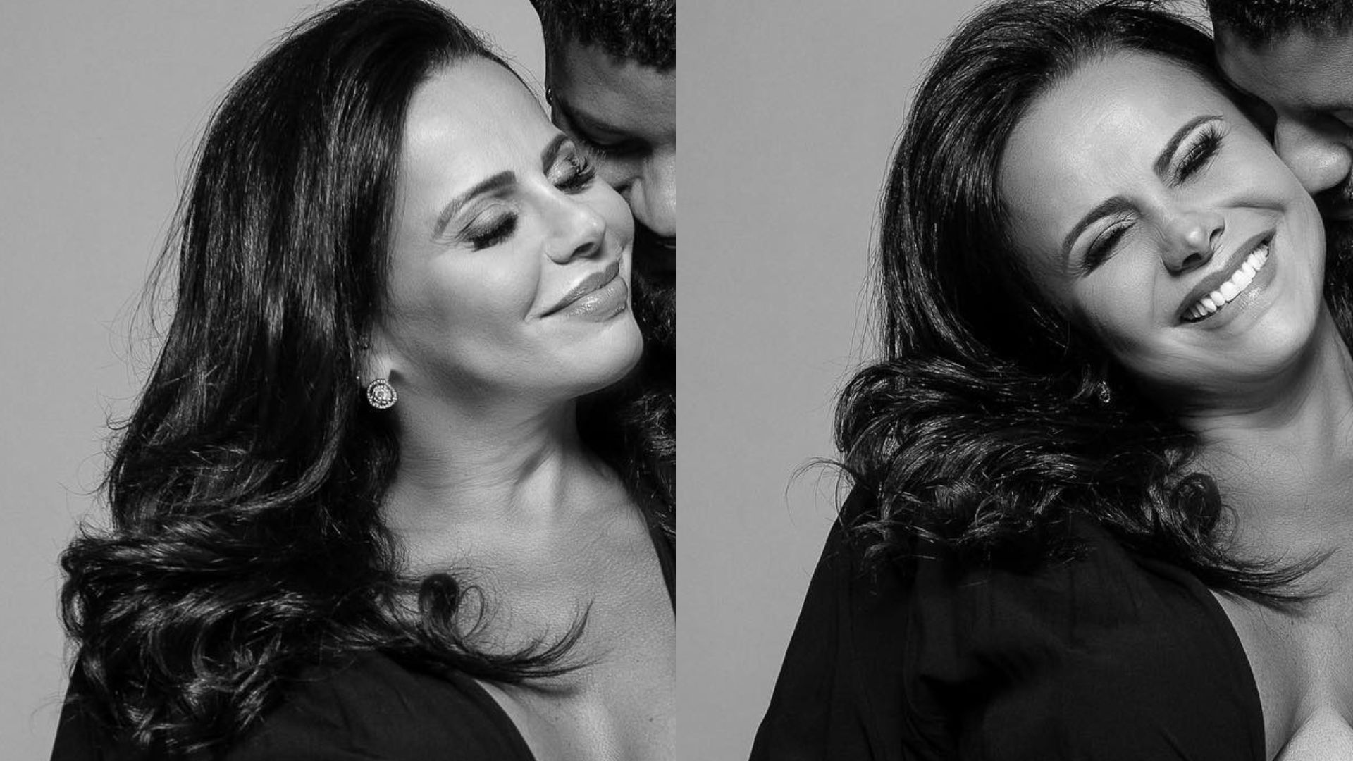 Viviane Araújo posa agarradinha com o marido e exibe barrigão no limite: “Tá chegando”
