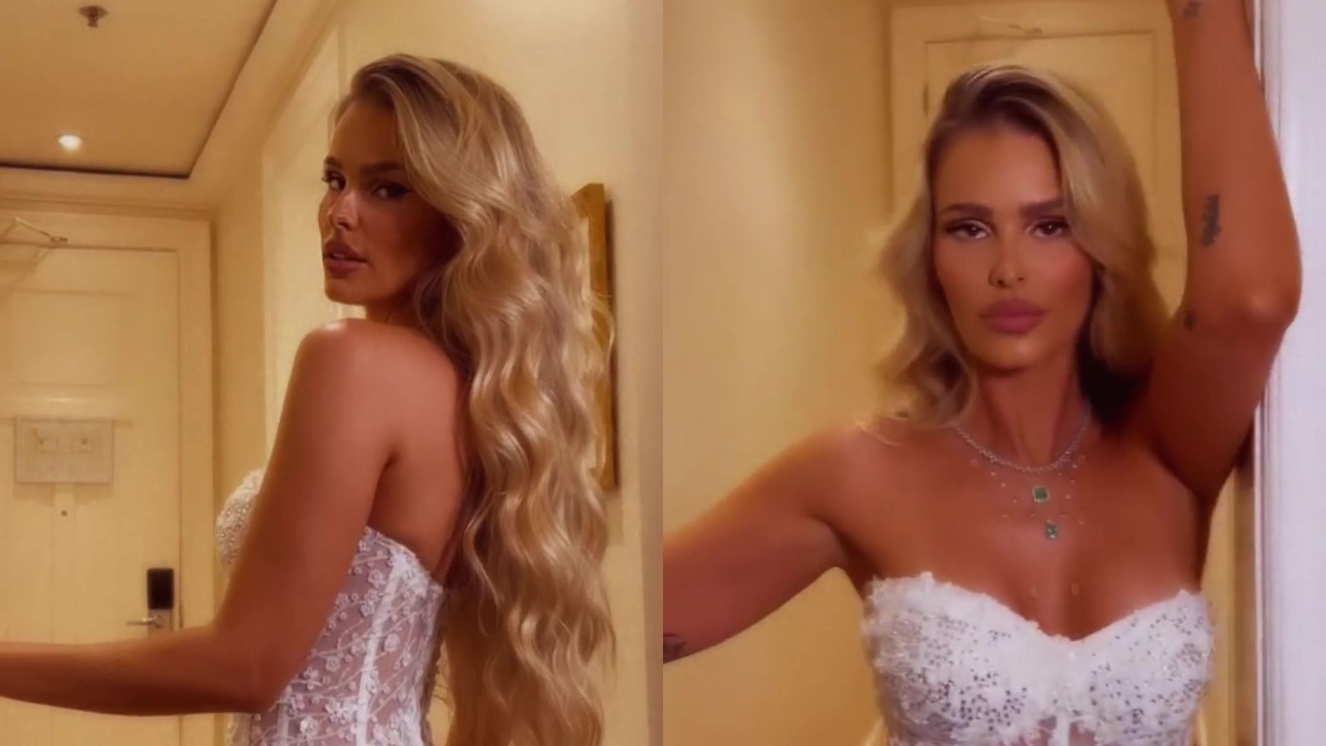 Yasmin Brunet sensualiza de vestido transparente e deixa calcinha aparecer: “Que isso?”
