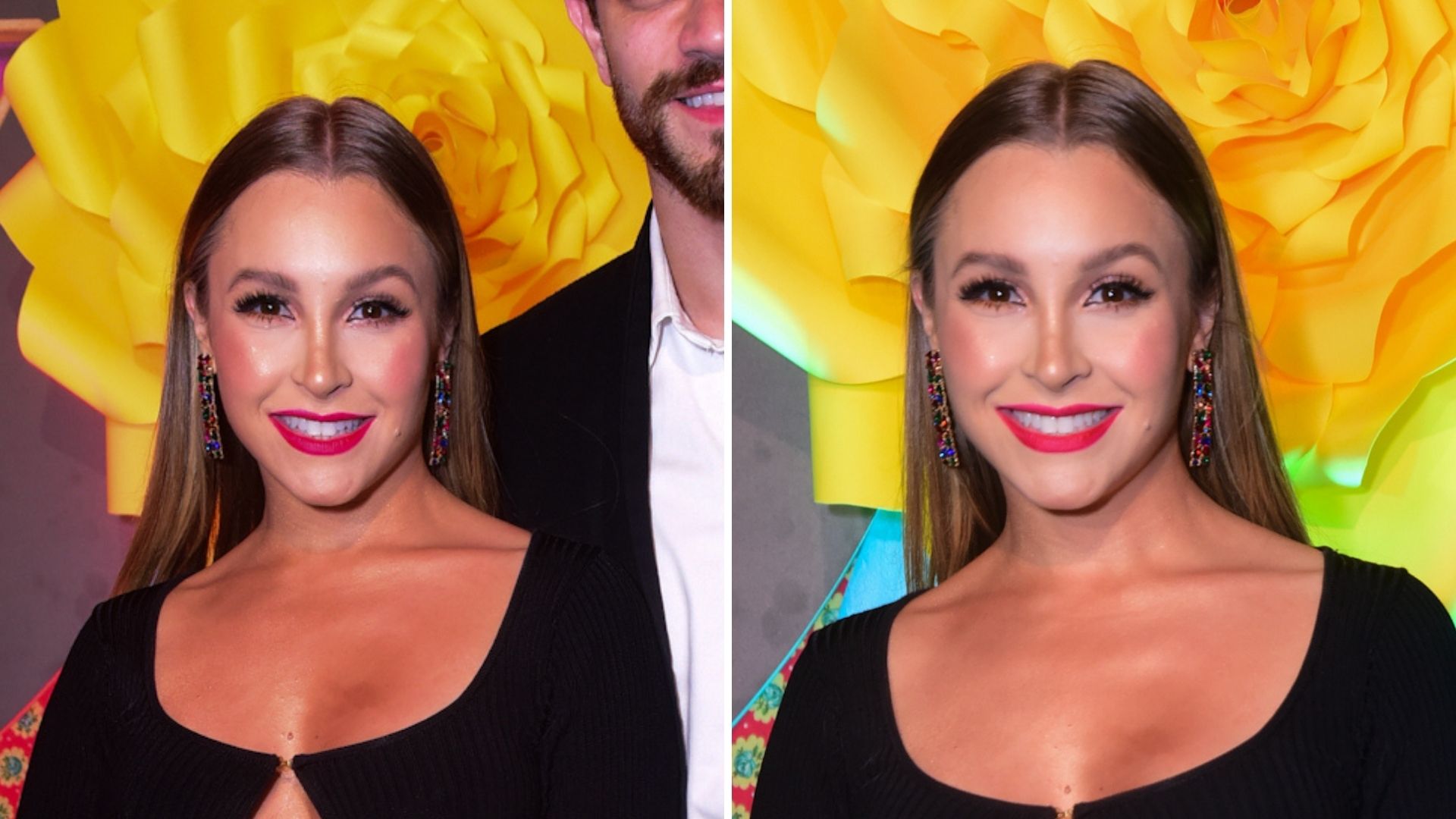 Bem sexy, Carla Diaz surge com o namorado, mas é look sem sutiã que rouba a cena
