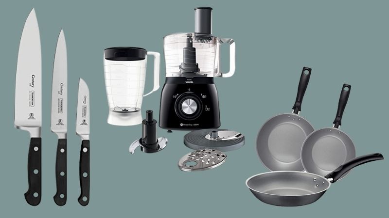Jogo de panelas, frigideira, facas e mais: 14 utensílios para cozinhar como um chef