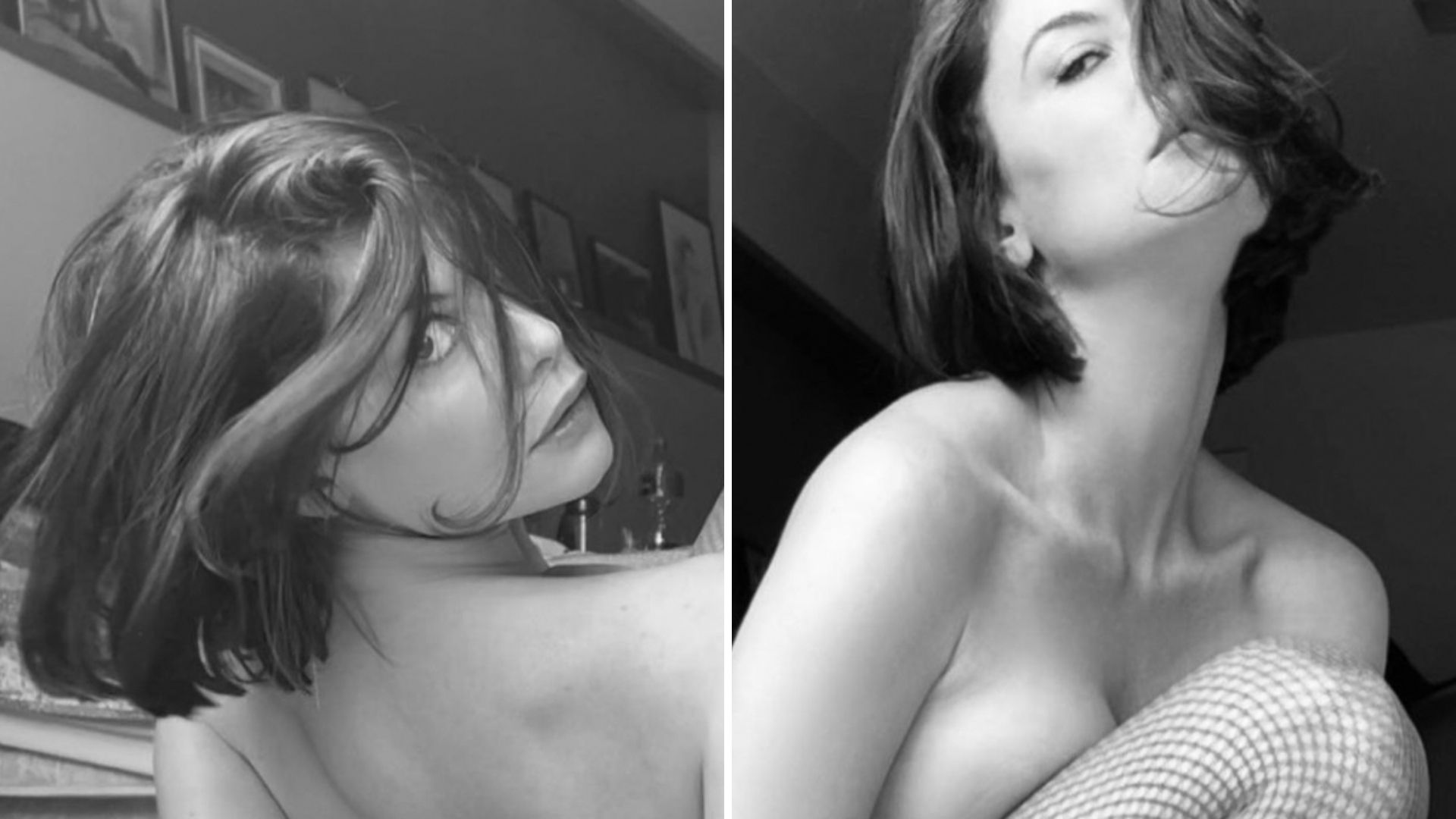 Alinne Moraes posa nua usando apenas uma meia calça: “Escândalo”
