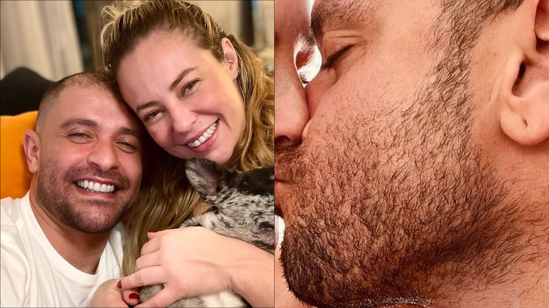 Só de biquíni, Paolla Oliveira protagoniza beijão quente com Diogo Nogueira
