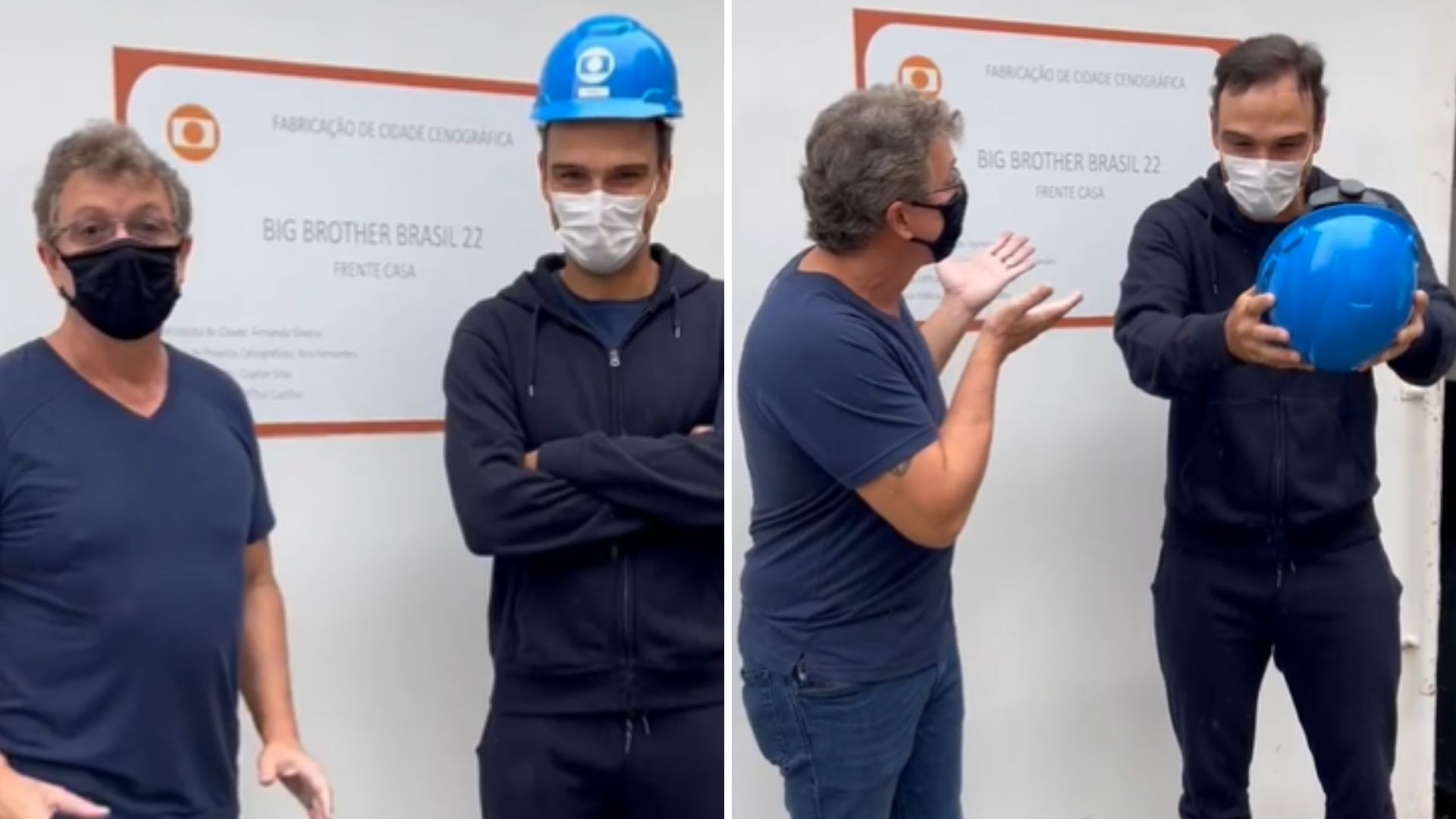 Boninho e Tadeu Schmidt mostram espiadinha na obra do BBB22: “O dono da casa”
