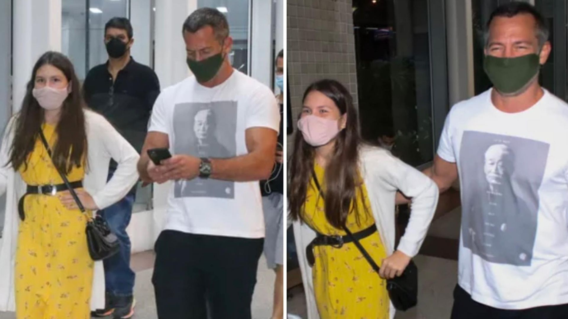 Malvino Salvador é flagrado com a filha mais velha em aeroporto do Rio de Janeiro