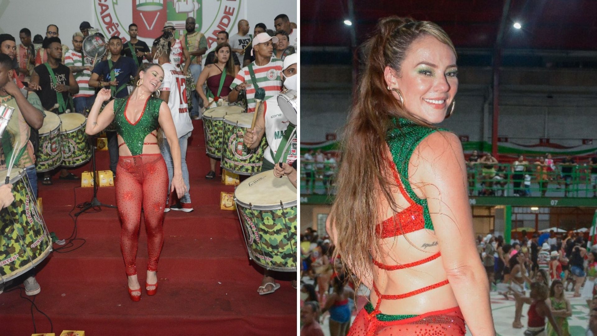 Espetáculo! Paolla Oliveira cobre só o essencial e cai no samba com malha transparente