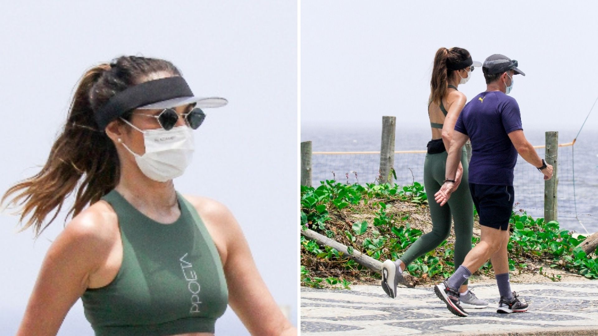 Acompanhada, Patrícia Poeta é flagrada se exercitando com look coladinho