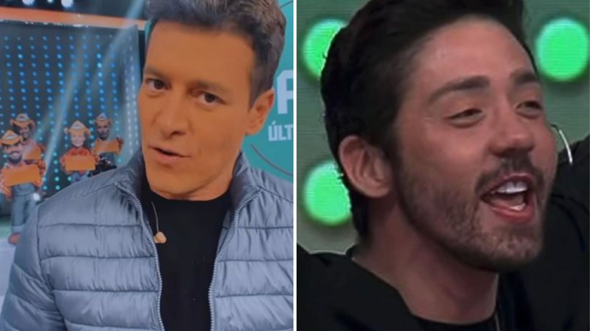 Gente? Rico Melquiades agarra Rodrigo Faro e derruba ele no chão