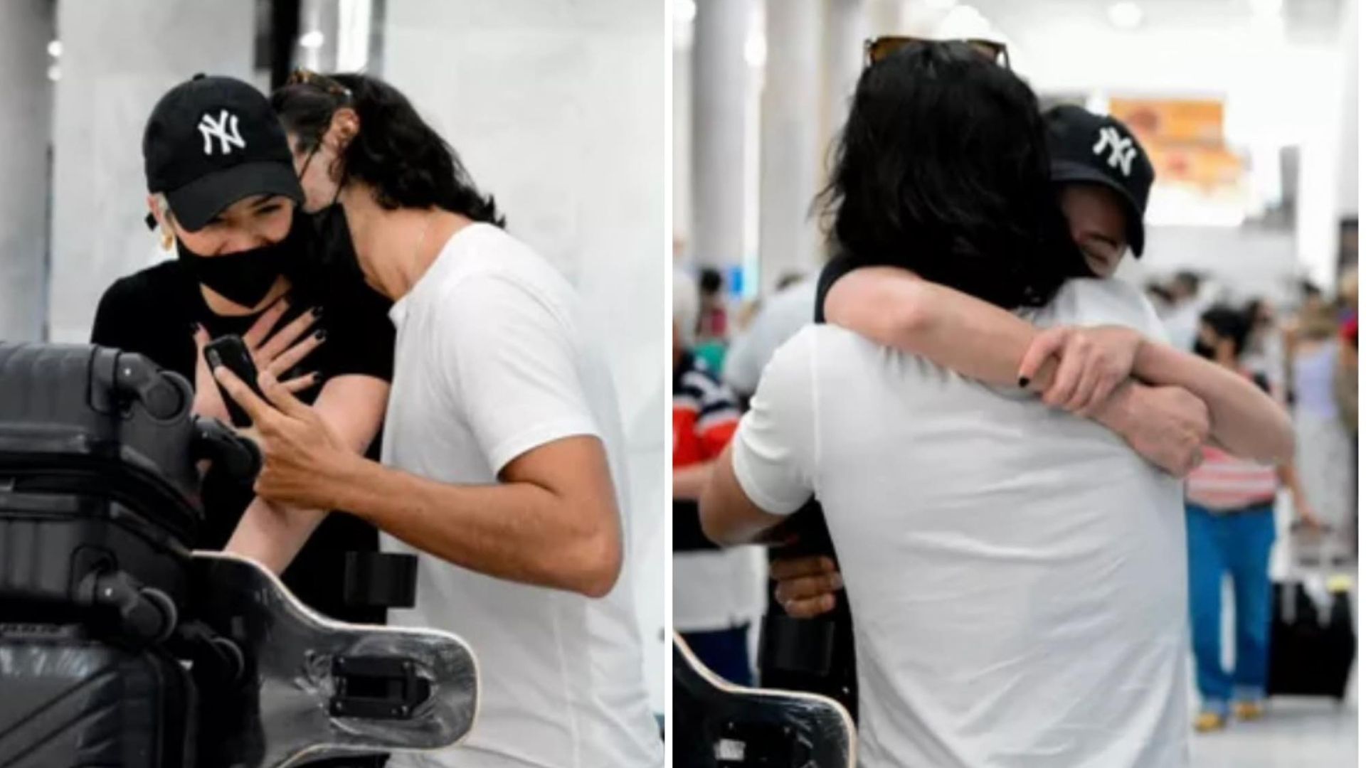 Agatha Moreira é surpreendida com surpresa de Rodrigo Simas em aeroporto