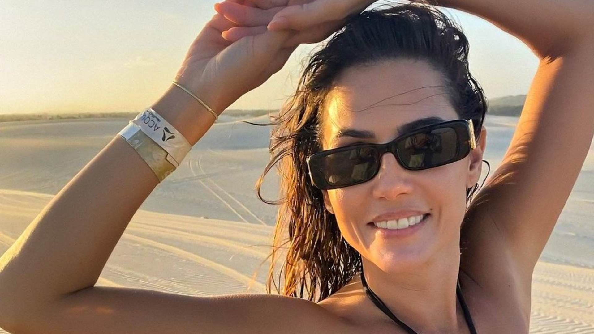 Deborah Secco ostenta corpo magérrimo em sequência de cliques picante: “Gata”