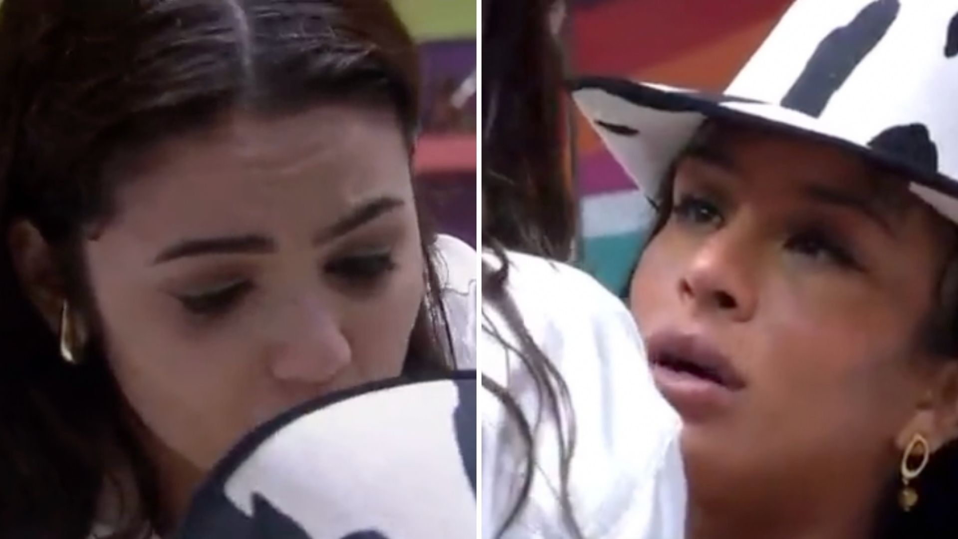 BBB22: Eslô tapa a boca de Linn com as mãos e sister se revolta: “Estou implorando”