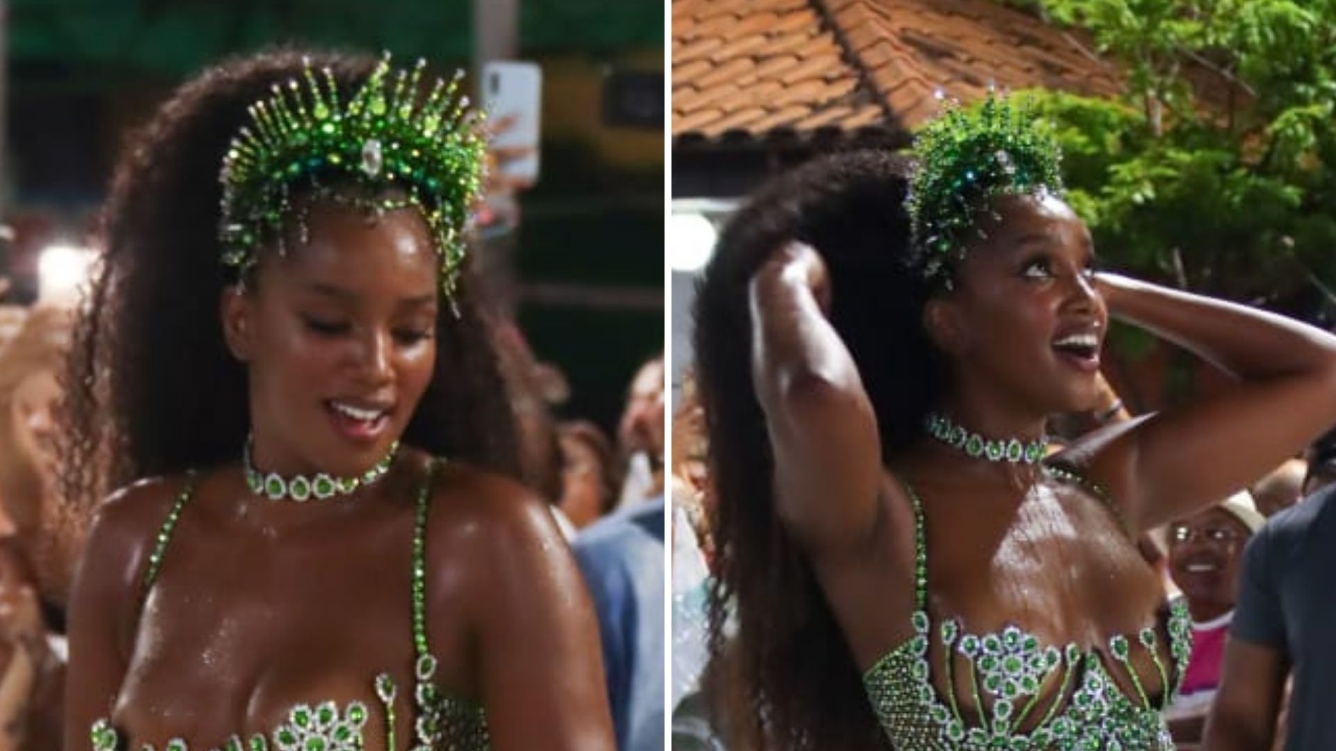 Iza samba com body transparente coberto de pedrarias e bumbum imenso rouba a cena