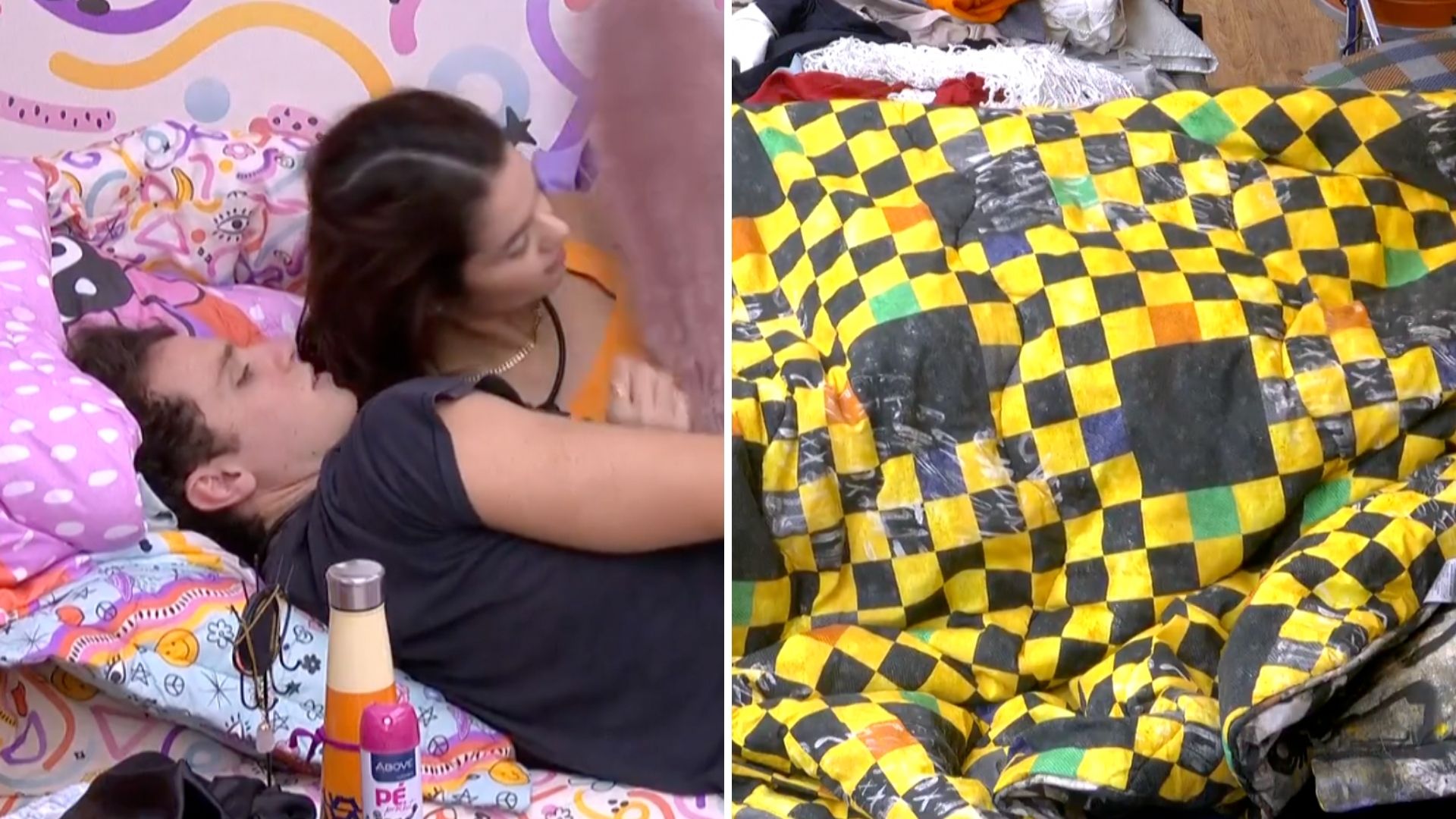 BBB22: Lucas e Eslovênia se empolgam e movimentam o edredom em plena luz do dia