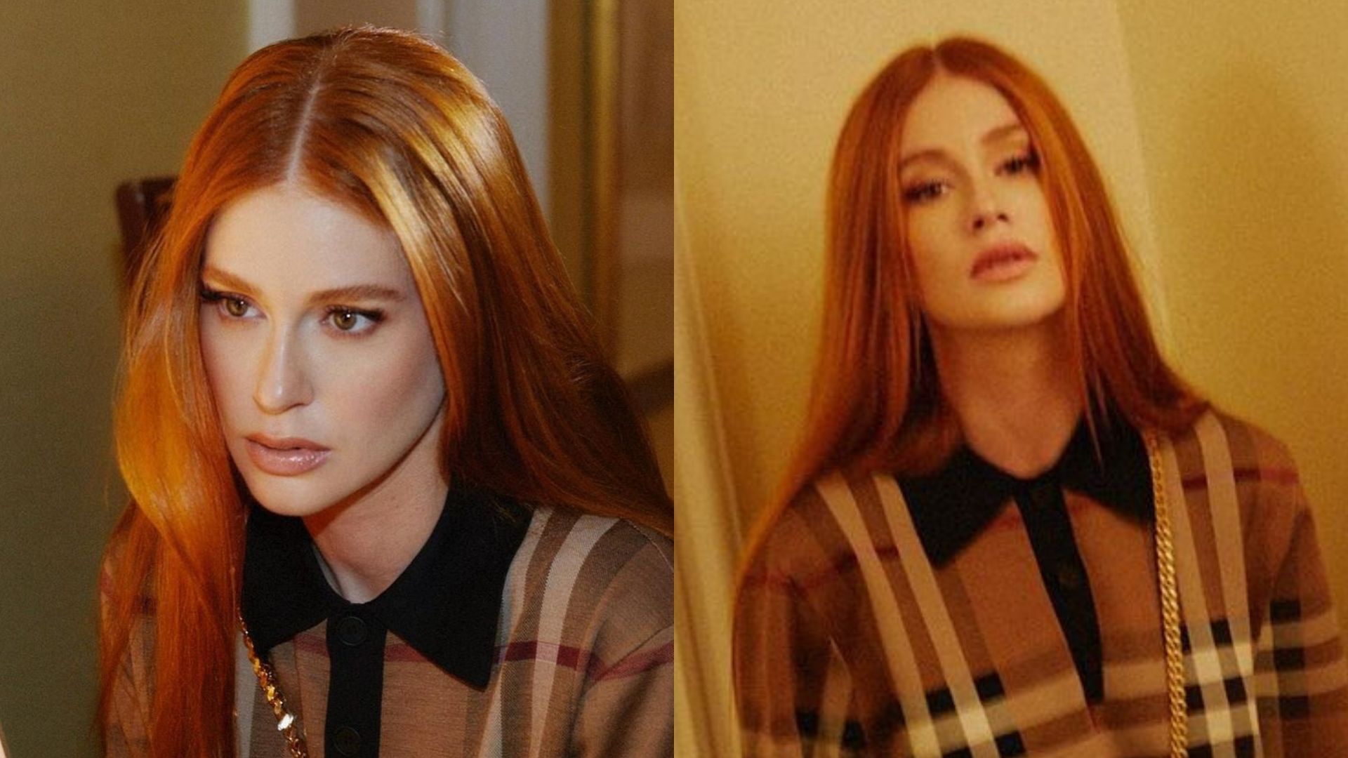 Marina Ruy Barbosa ostenta pernões em look grifado dos pés à cabeça: “Chique”
