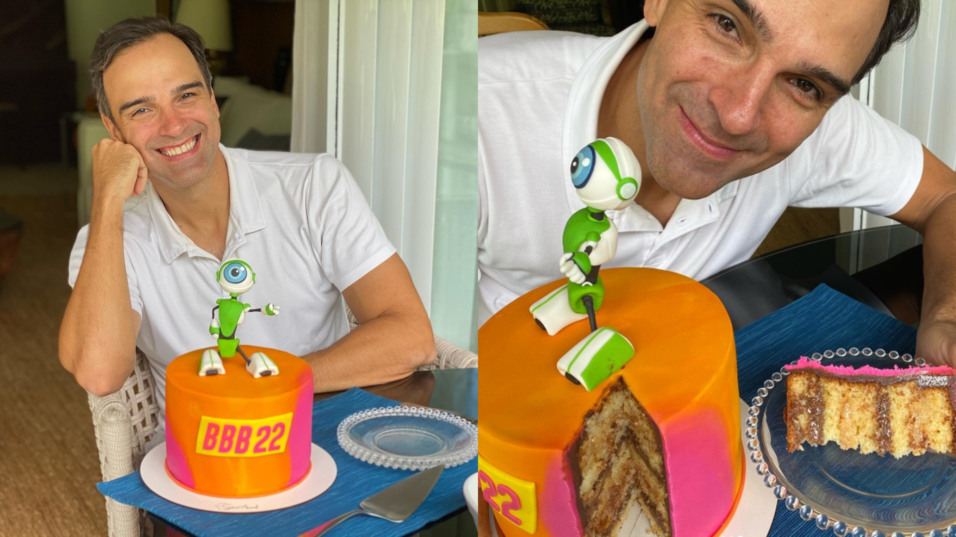 BBB22: Tadeu Schmidt faz bolo para comemorar 1° mês do reality: “Muita história”