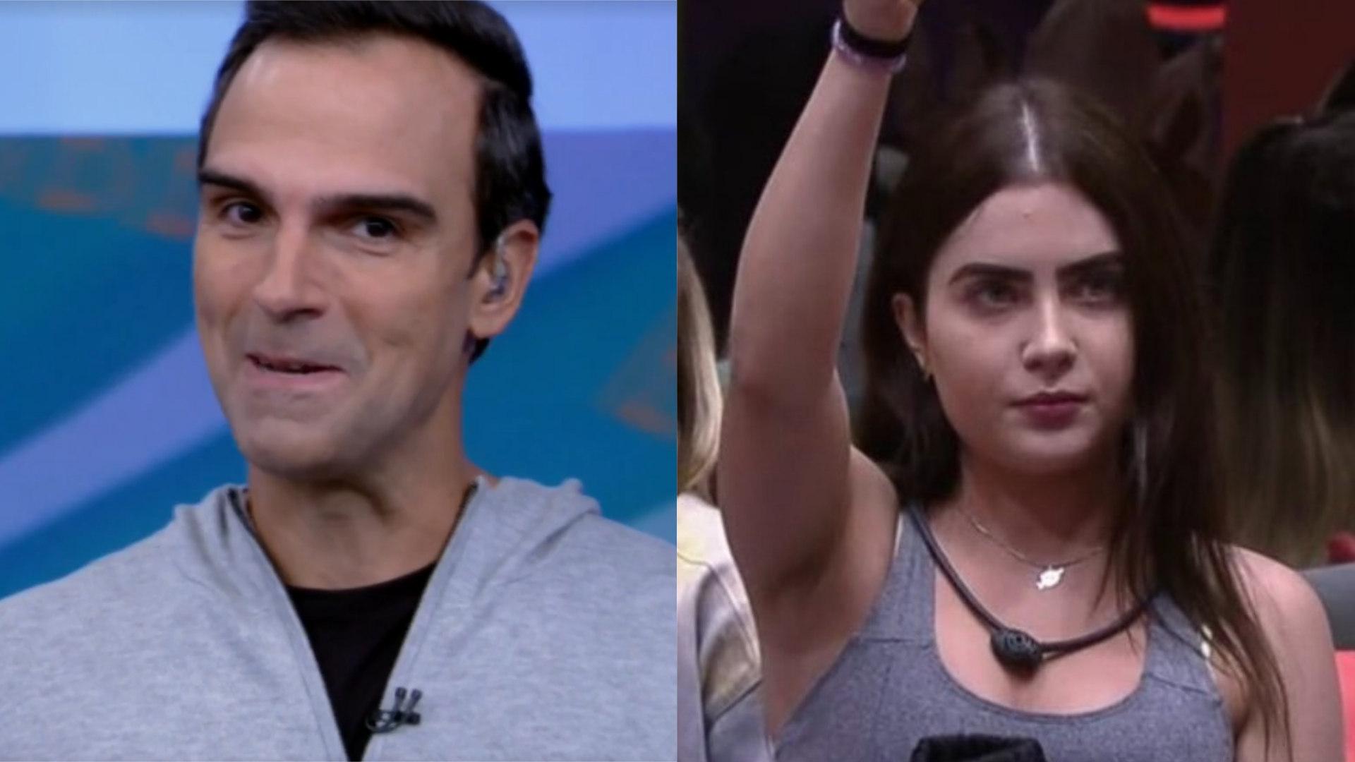 BBB22: Tadeu Schmidt “trolla” Jade ao vivo antes da prova e diverte público
