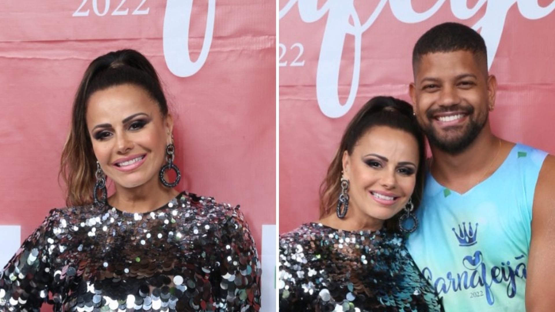 Grávida, Viviane Araújo posa com a barriguinha saliente de fora e ganha carinhos do marido