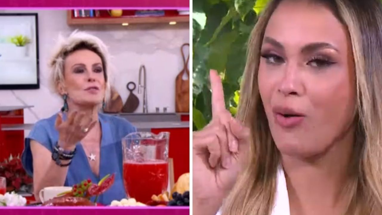 Eita! No ‘Mais Você’, Ana Maria Braga exibe vídeo de cantada de Sarah em Rodolffo e ela nega: “Rebobina a fita”