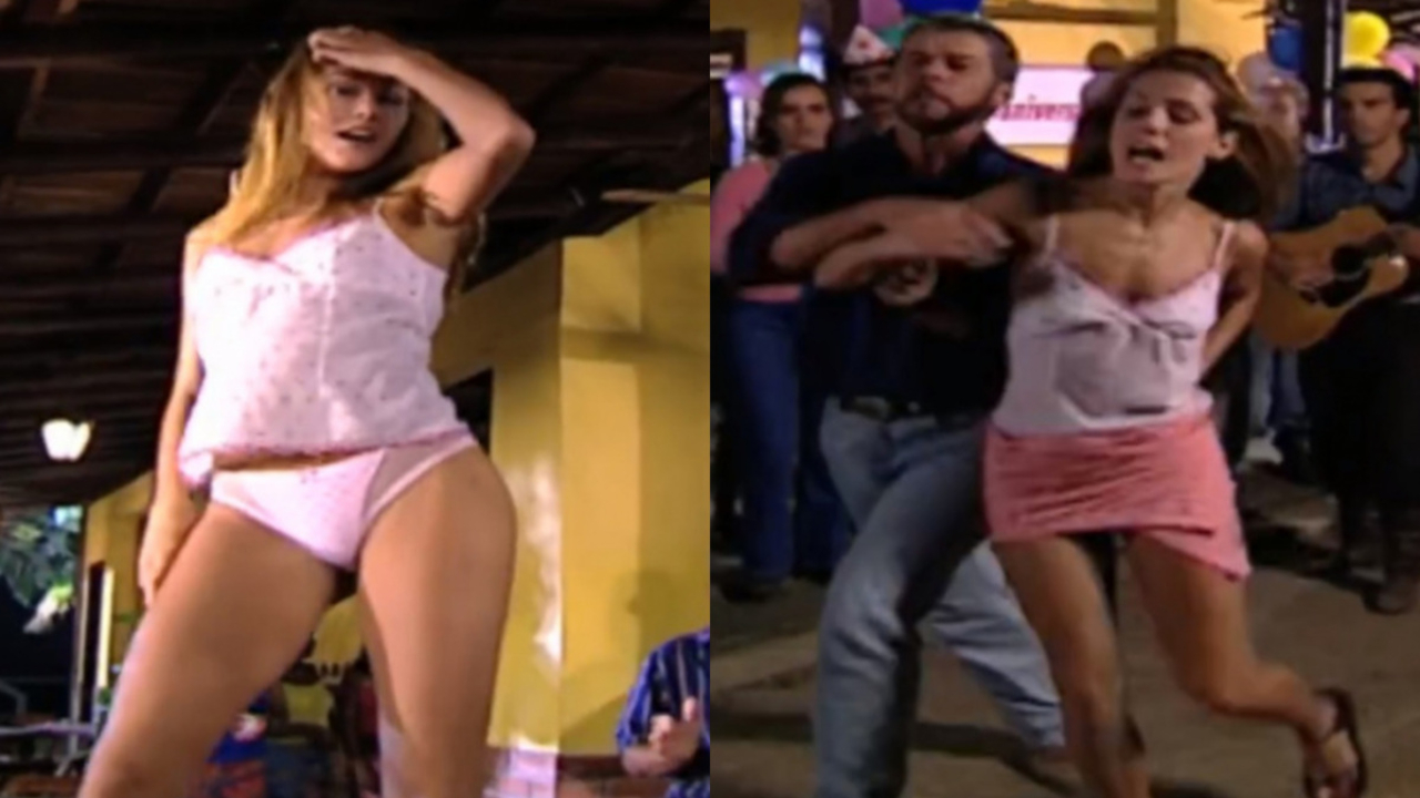 Laços de Família: Íris fica só de calcinha na frente de todos no Haras para provocar Pedro
