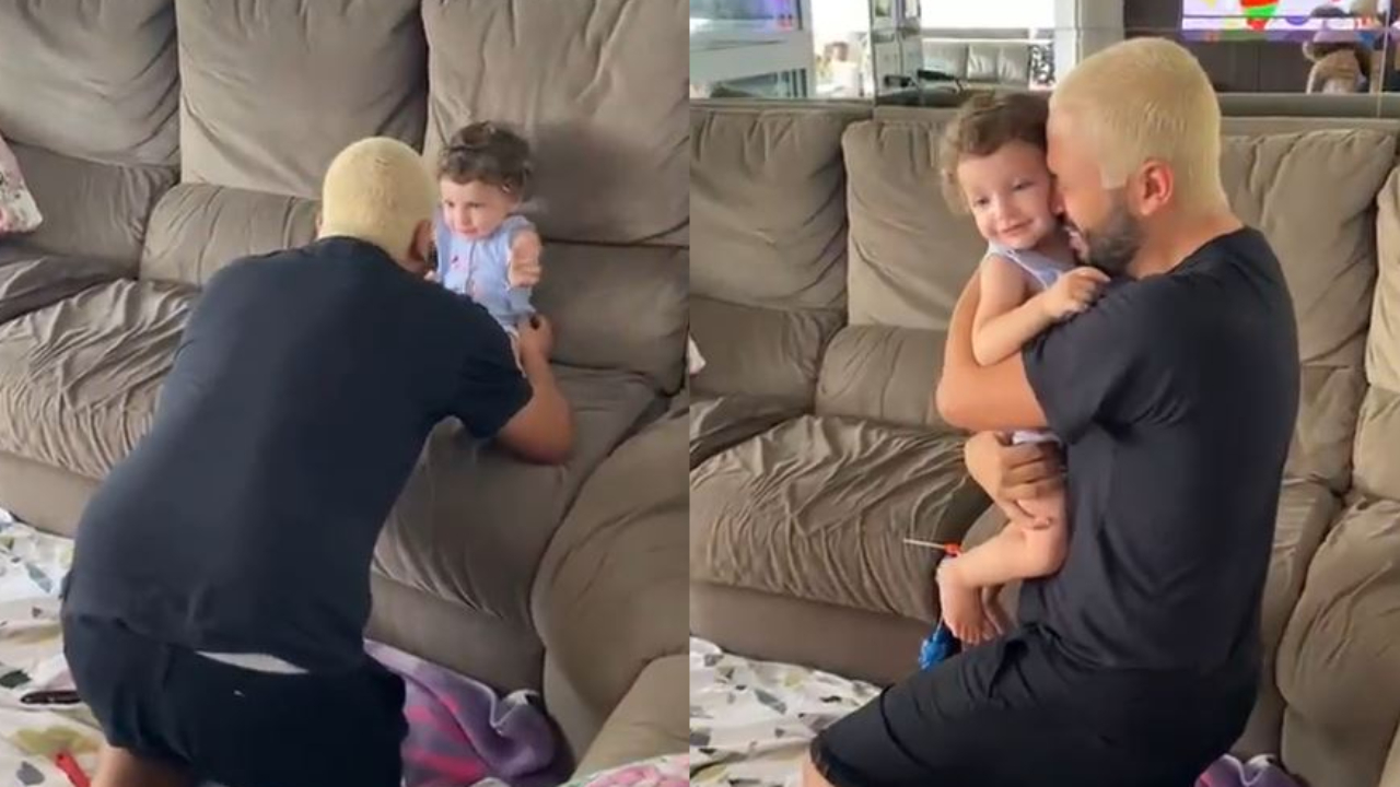 BBB21: Papai babão! Projota chora muito ao reencontrar a filha e momento emociona: ”Fofura!”