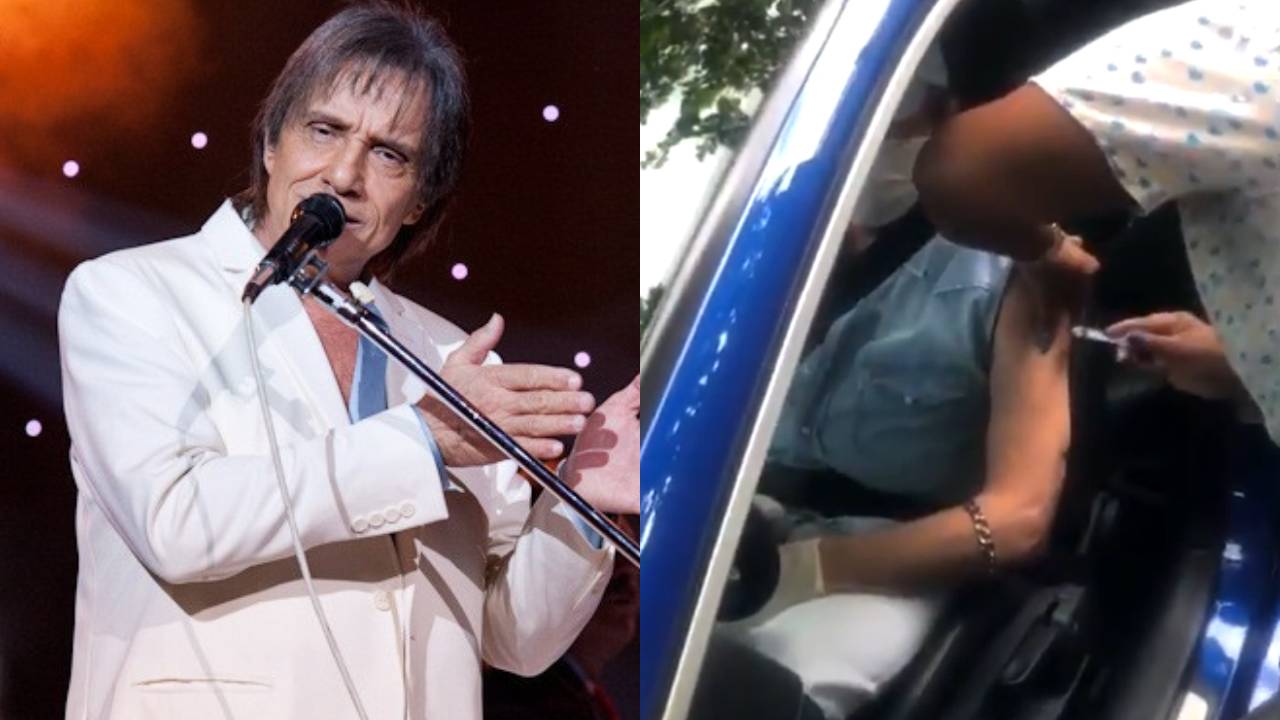 Aos 79 anos, Roberto Carlos recebe a primeira dose de vacina contra a Covid-19: “Todo mundo deve vacinar”