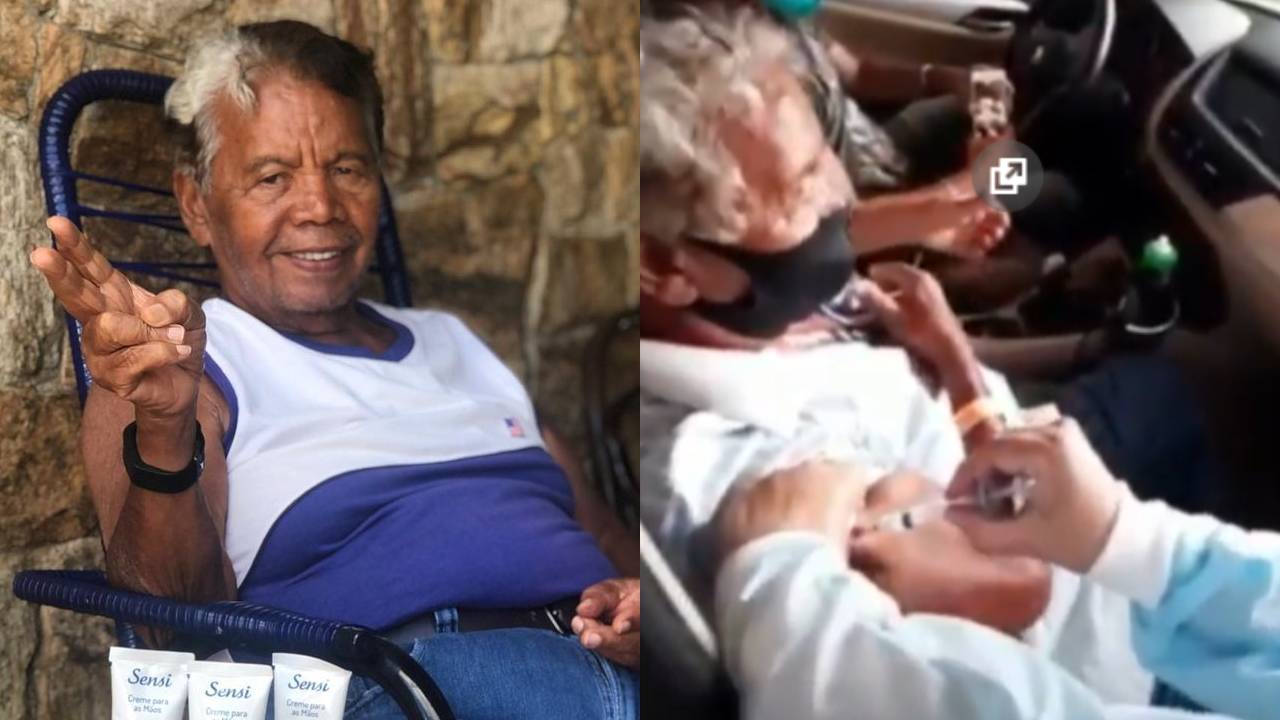 Protegido! Aos 83 anos, Roque recebe a primeira dose de vacina contra a Covid-19: “Viva a ciência”