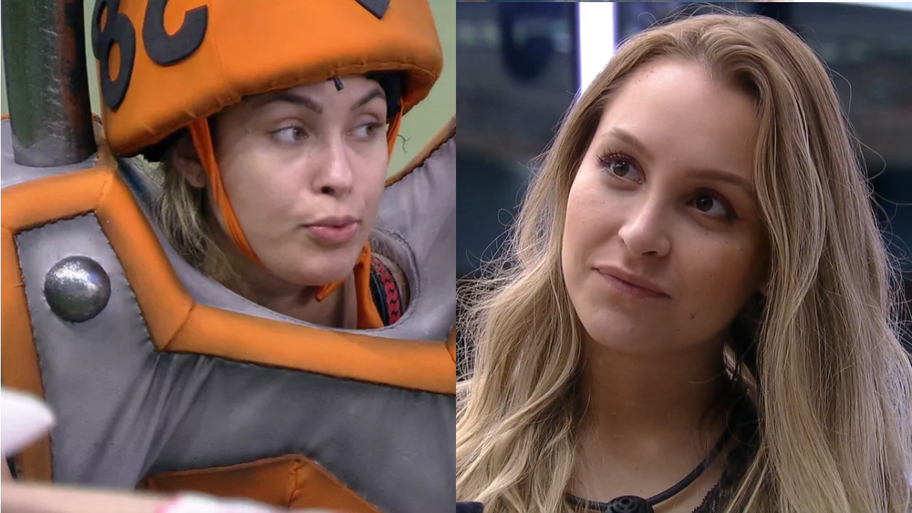 Sem saber o poder de Carla Diaz, Sarah teme ser indicada ao paredão pela atriz: ”Eu vou”