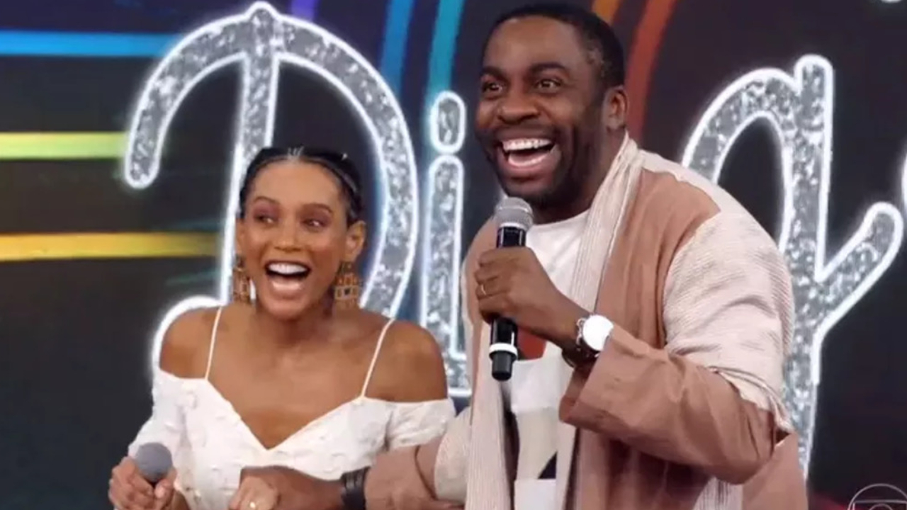 Taís Araújo e Lázaro Ramos são surpreendidos por homenagem especial no Domingão do Faustão