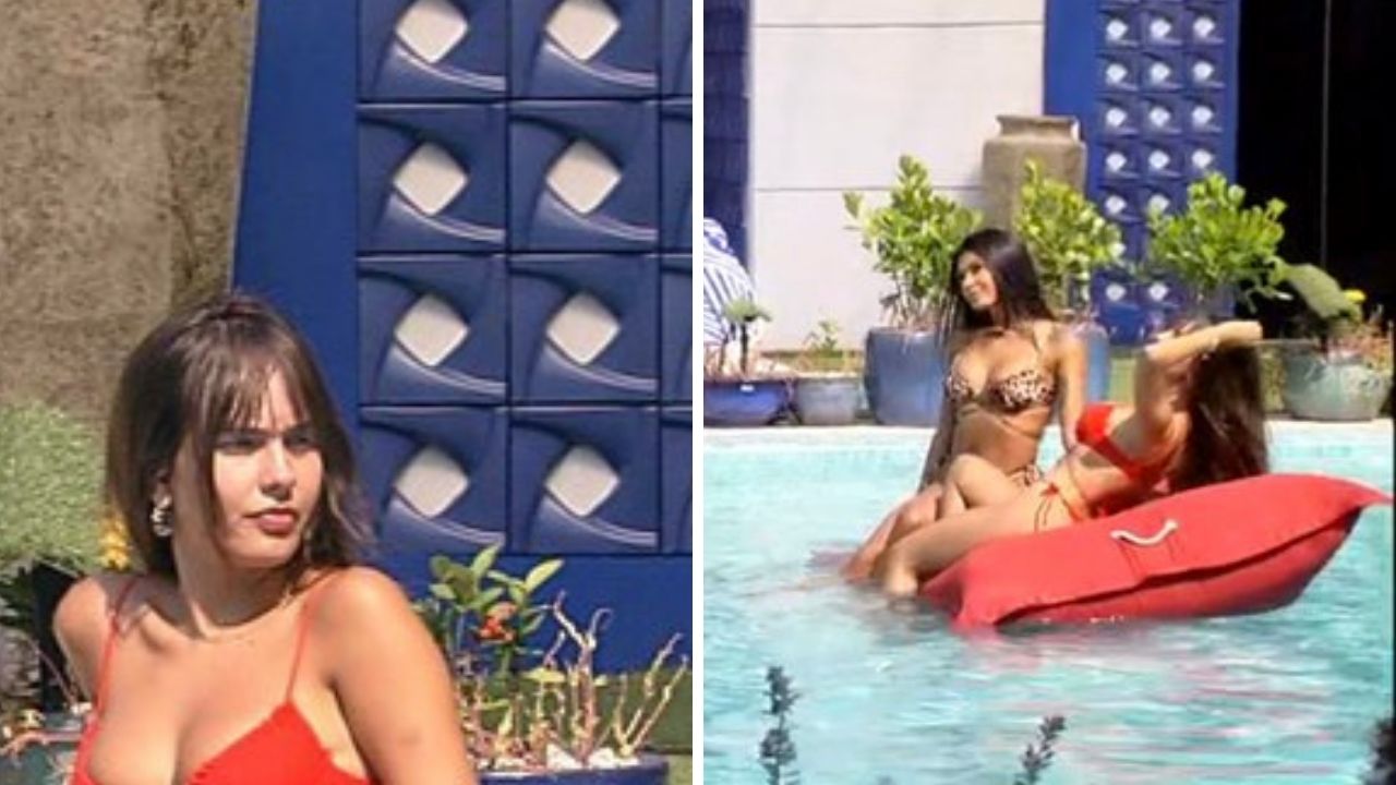 BBB21: Espetáculo! Sisters vão à piscina e corpaço de Thais rouba a cena em biquíni fio-dental: “Linda demais”