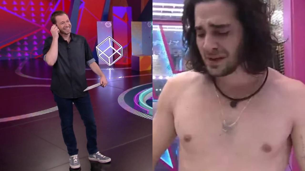 BBB21: Ao vivo, Tiago Leifert não aguenta e cai na risada com Fiuk chorando após noite de edredom com Thaís