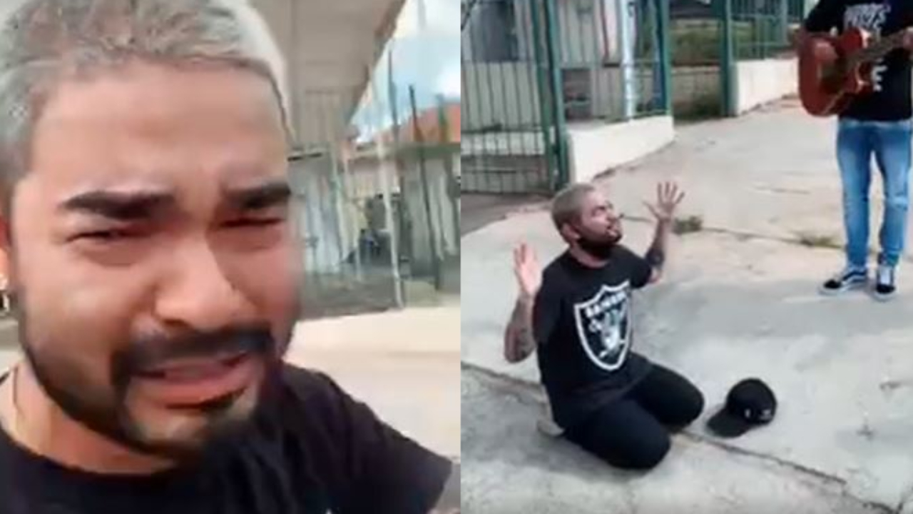Covid-19: Desesperado, Yudi Tamashiro ajoelha e faz oração em frente ao hospital pelos pais: ”Eu acredito no milagre”