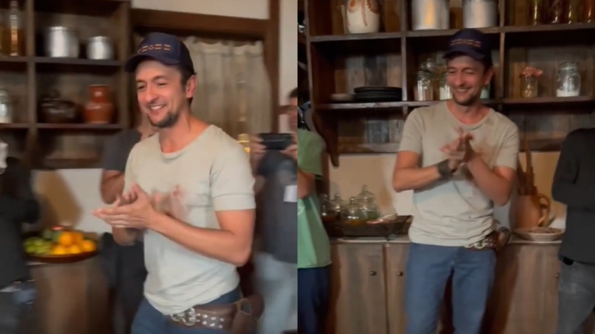 Irandhir Santos ganha festa surpresa de aniversário do elenco de ‘Pantanal’