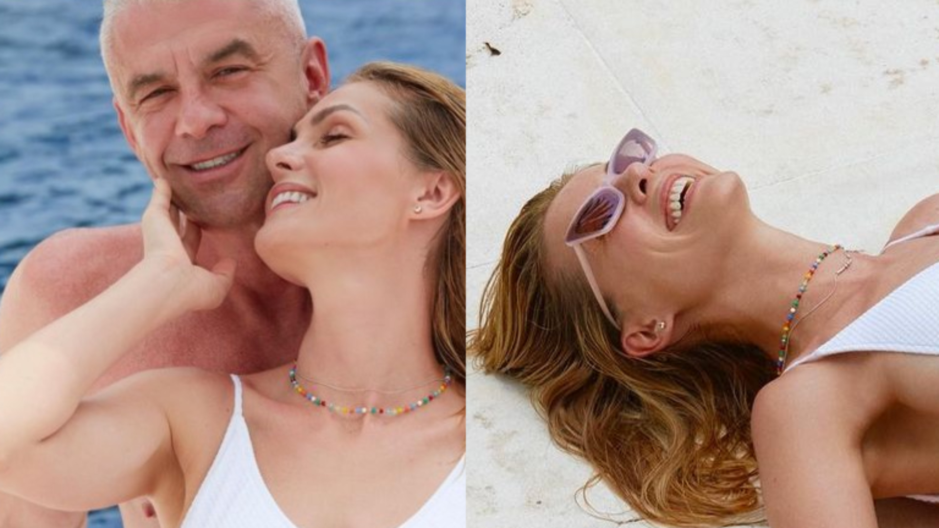 Ana Hickmann posa de maiô coladinho e troca carícias com o maridão: “Gostosa”