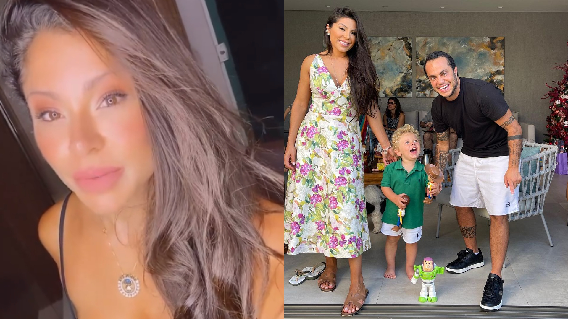 Esposa de Thammy Miranda se irrita com pergunta sobre ‘verdadeiro’ pai do filho