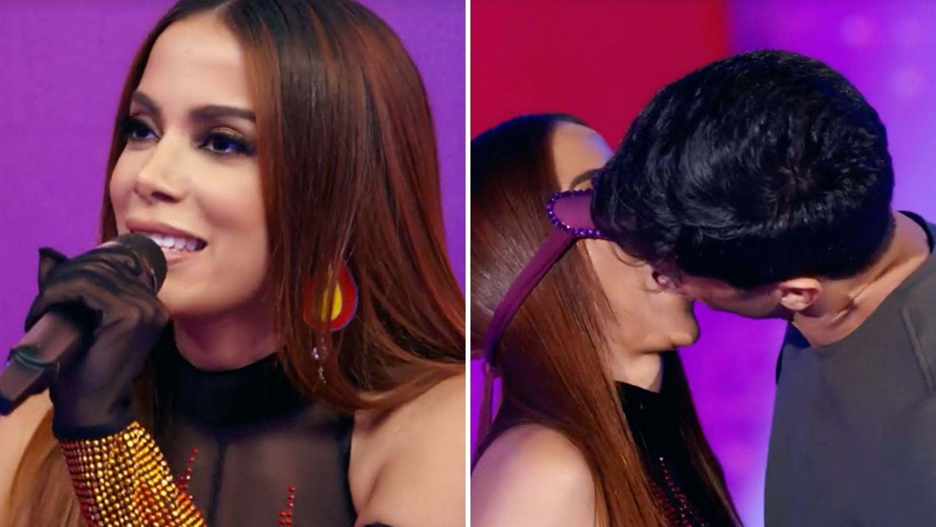 No ‘Domingão’, Anitta escolhe um novo boy e dá beijo de língua: “É 171 igual eu”