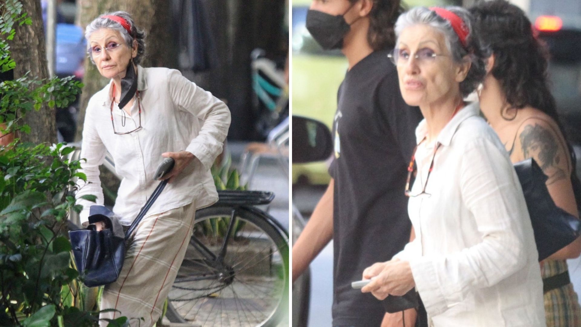 Raridade: Cássia Kiss é flagrada em passeio com os filhos pelas ruas do Rio
