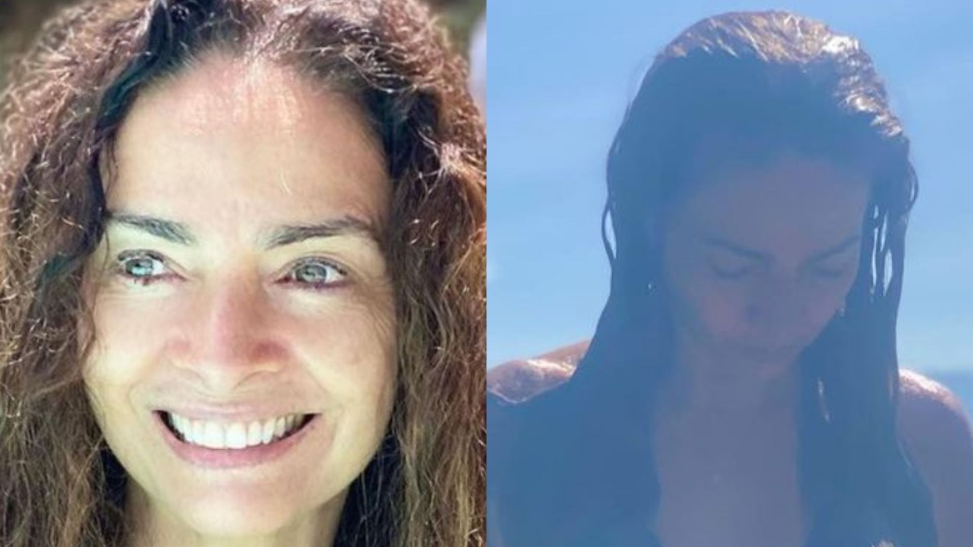 Aos 58 anos, Claudia Ohana dá ‘ajeitadinha’ no biquíni e ostenta barriga sequinha