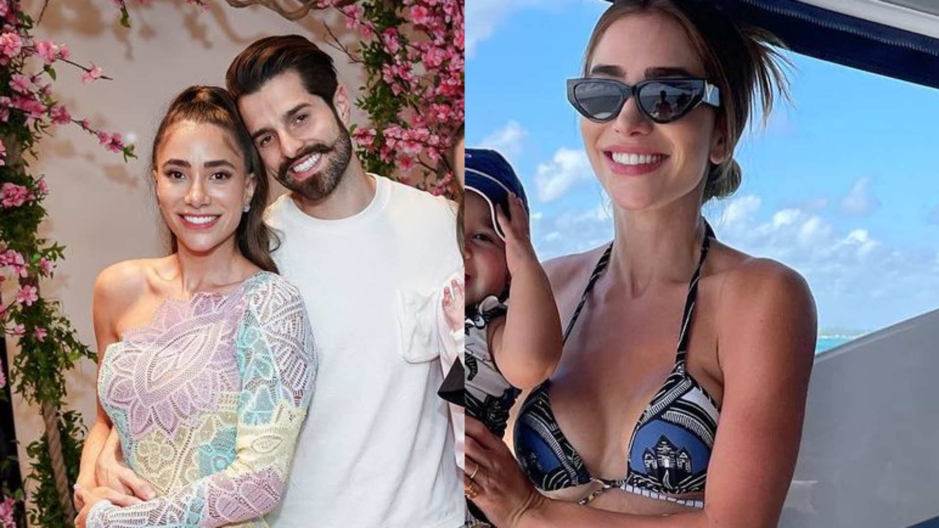 Esposa de Alok paparica a filha e exibe físico esculpido de biquíni: “Princesas”