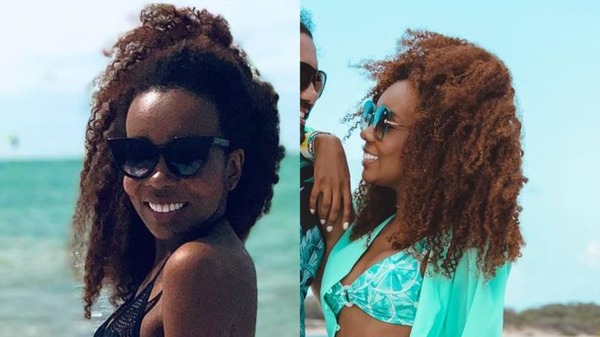 Ex-BBB Thelminha troca chamegos com o marido e mostra corpo jovial de biquíni
