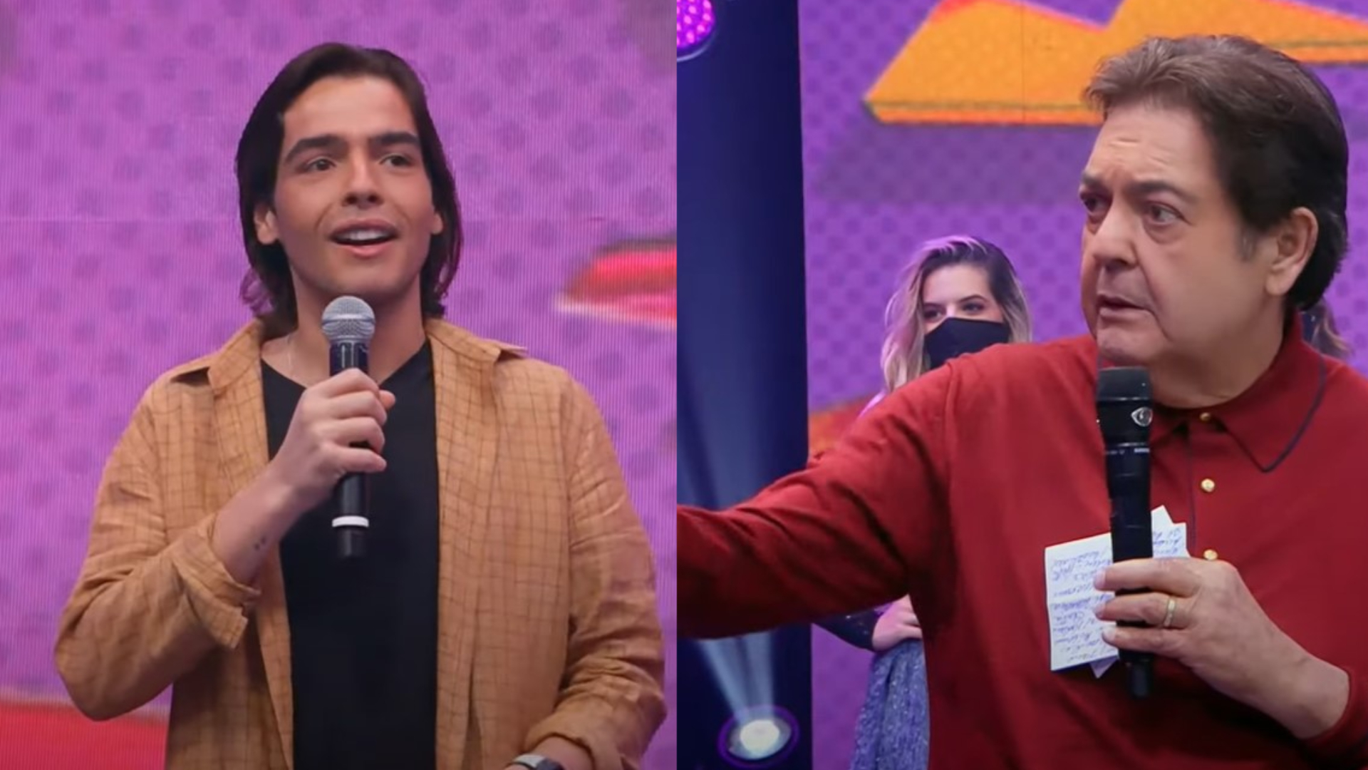 Faustão coloca filho contra parede e pergunta sobre vida amorosa: “Aprendeu?”
