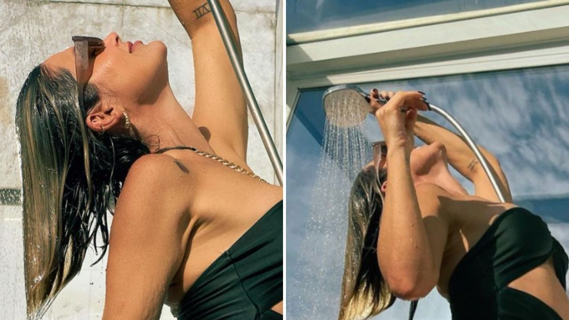 Espetáculo! Flávia Alessandra toma ducha em sua mansão com maiô cavadíssimo