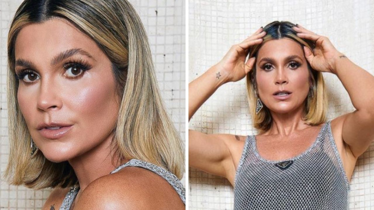 Flávia Alessandra causa no ‘Domingão’ com vestido transparente de R$ 33 mil