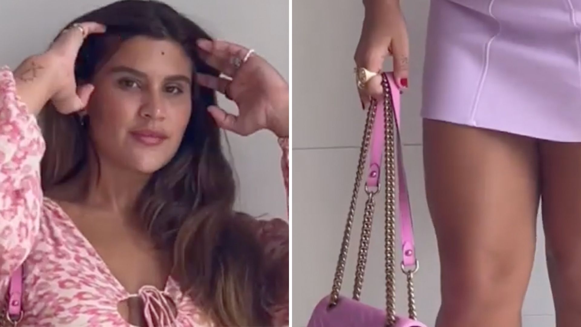 Em vídeo, filha de Flávia Alessandra troca de roupa, veste minissaia e exibe corpão