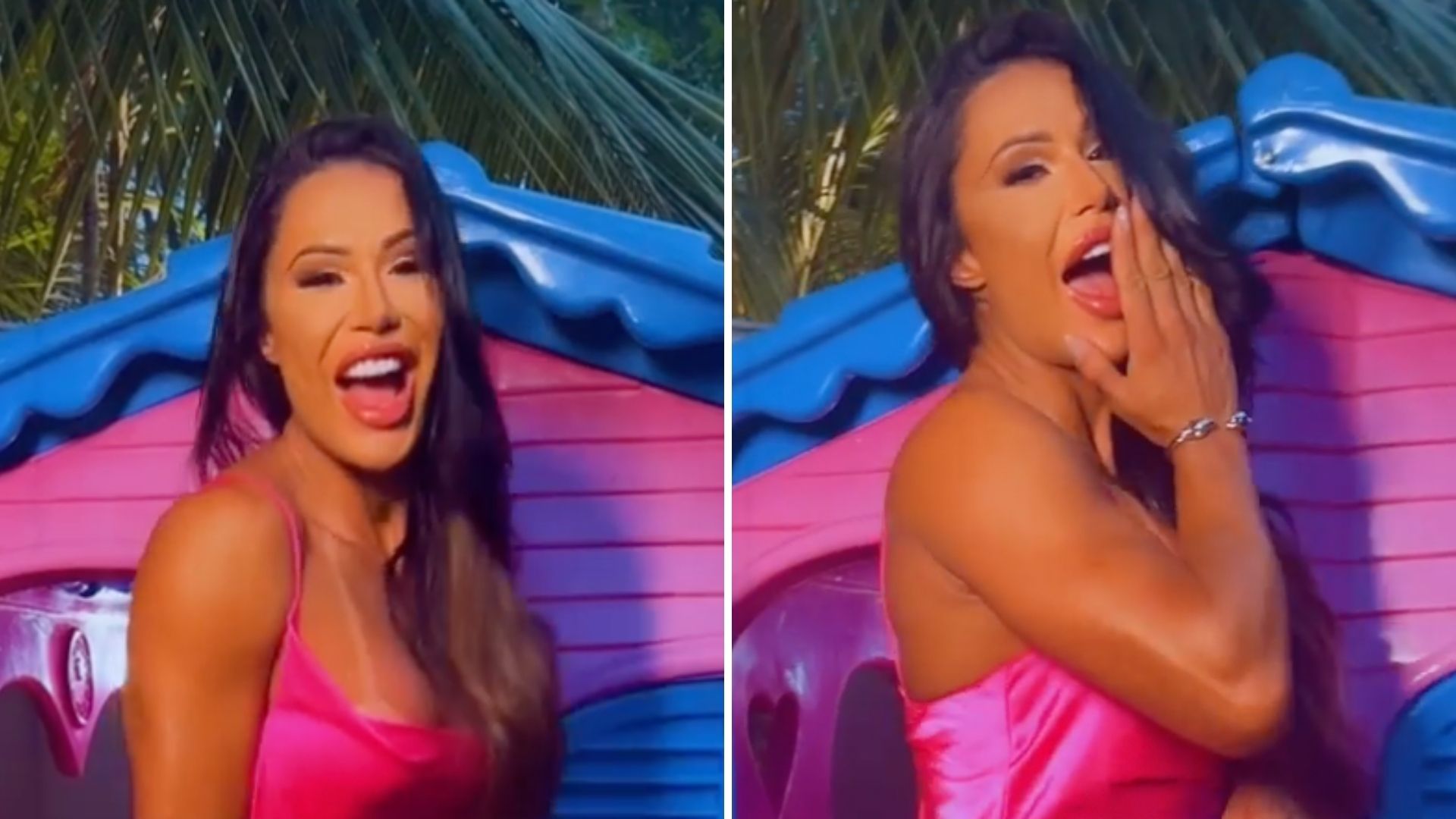 Gracyanne Barbosa escolhe vestido curtíssimo e ‘polpa’ do bumbum escapa: “Salivei”