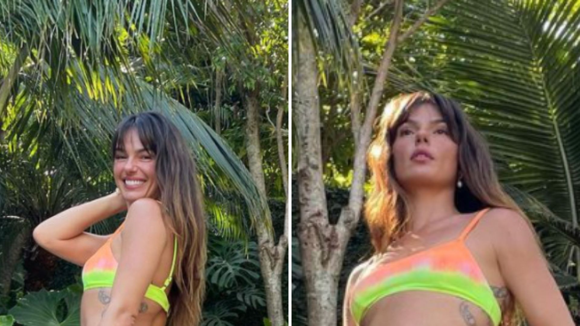 Isis Valverde posa de biquíni e tatuagens nada discretas aparecem: “Gata”