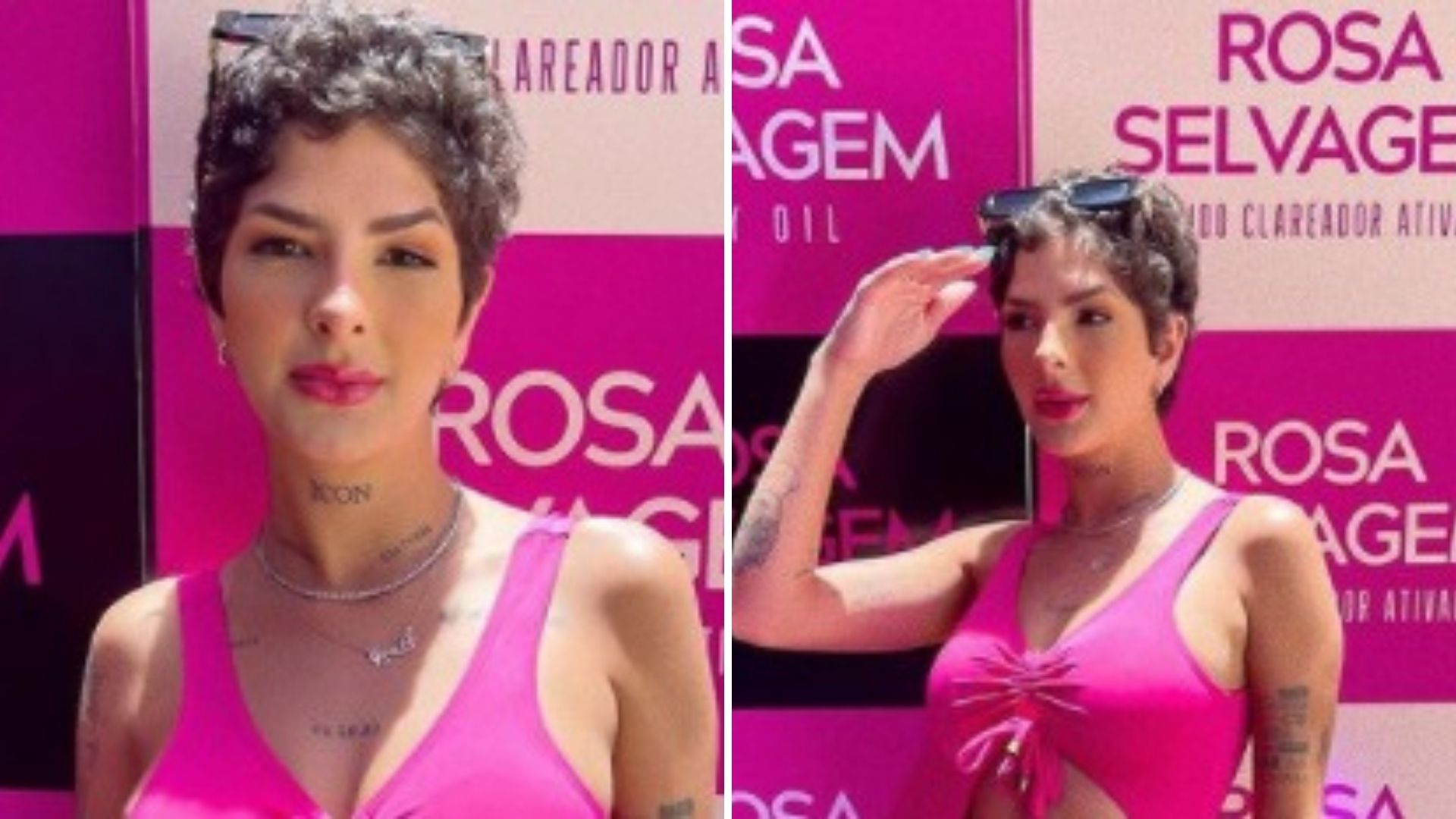 Corajosa! Lary Bottino causa ao ir a evento com maiô que expõe a virilha