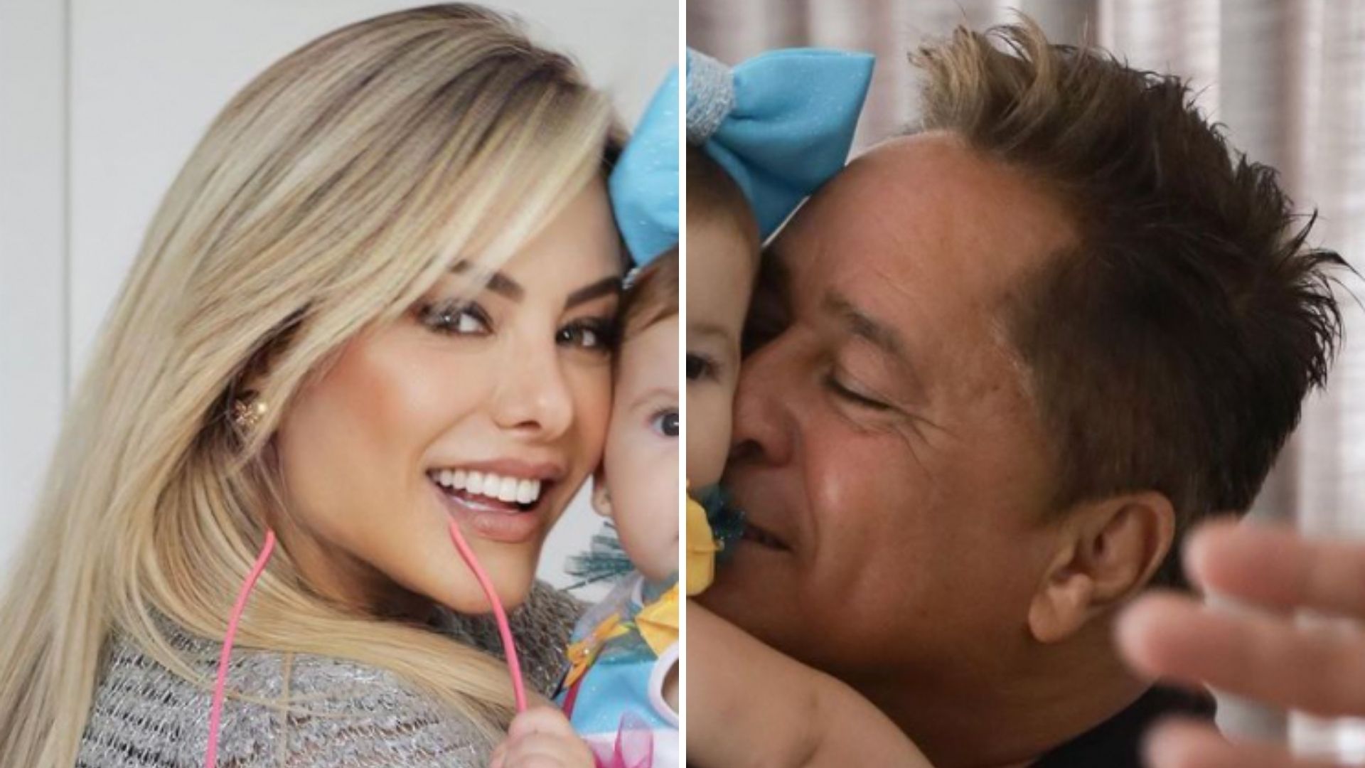 Poliana Rocha e Leonardo surgem com Maria Alice nos braços: “Que grandona”