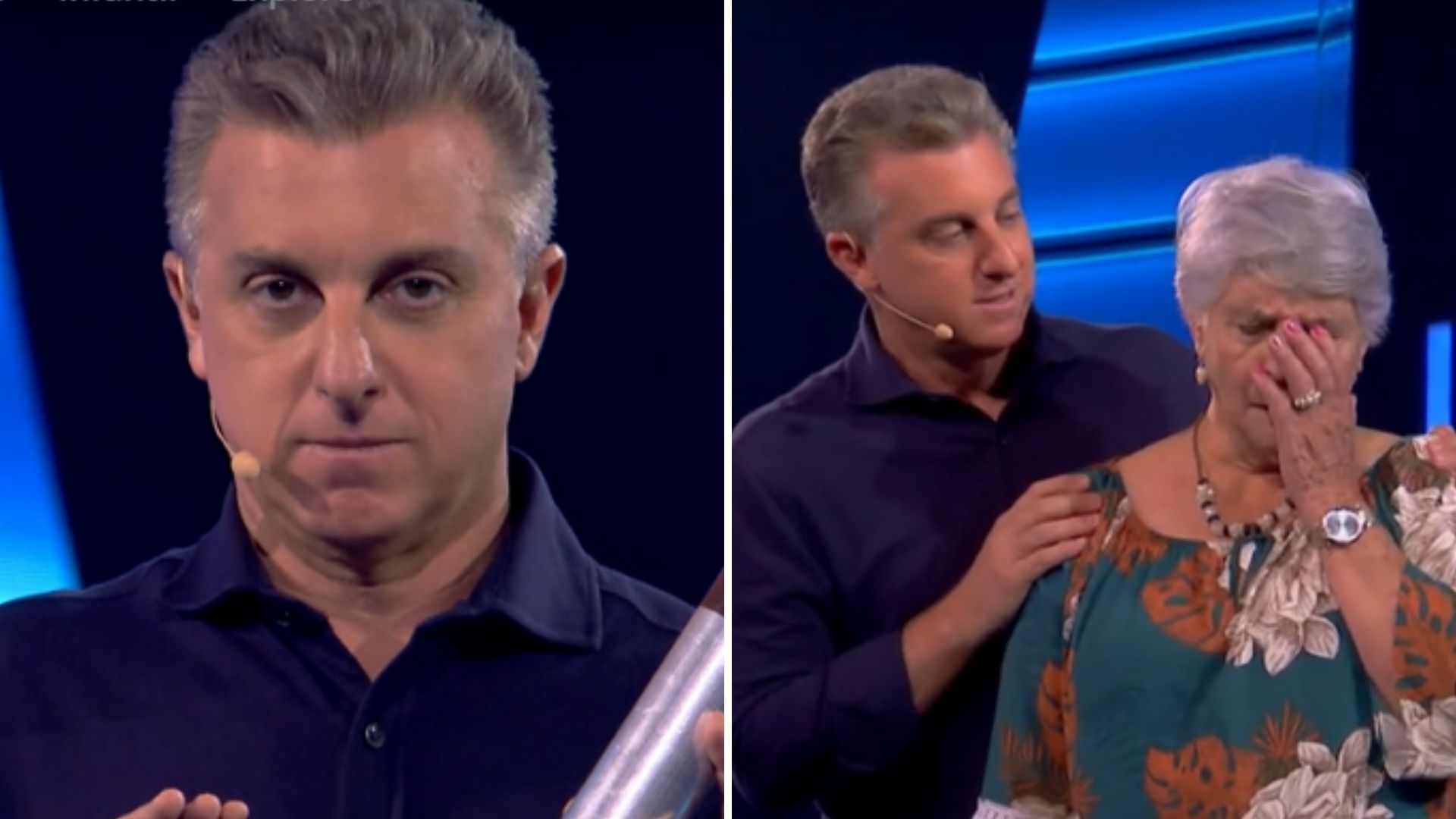 Luciano Huck fica constrangido com palavrões de participante no ‘Domingão’