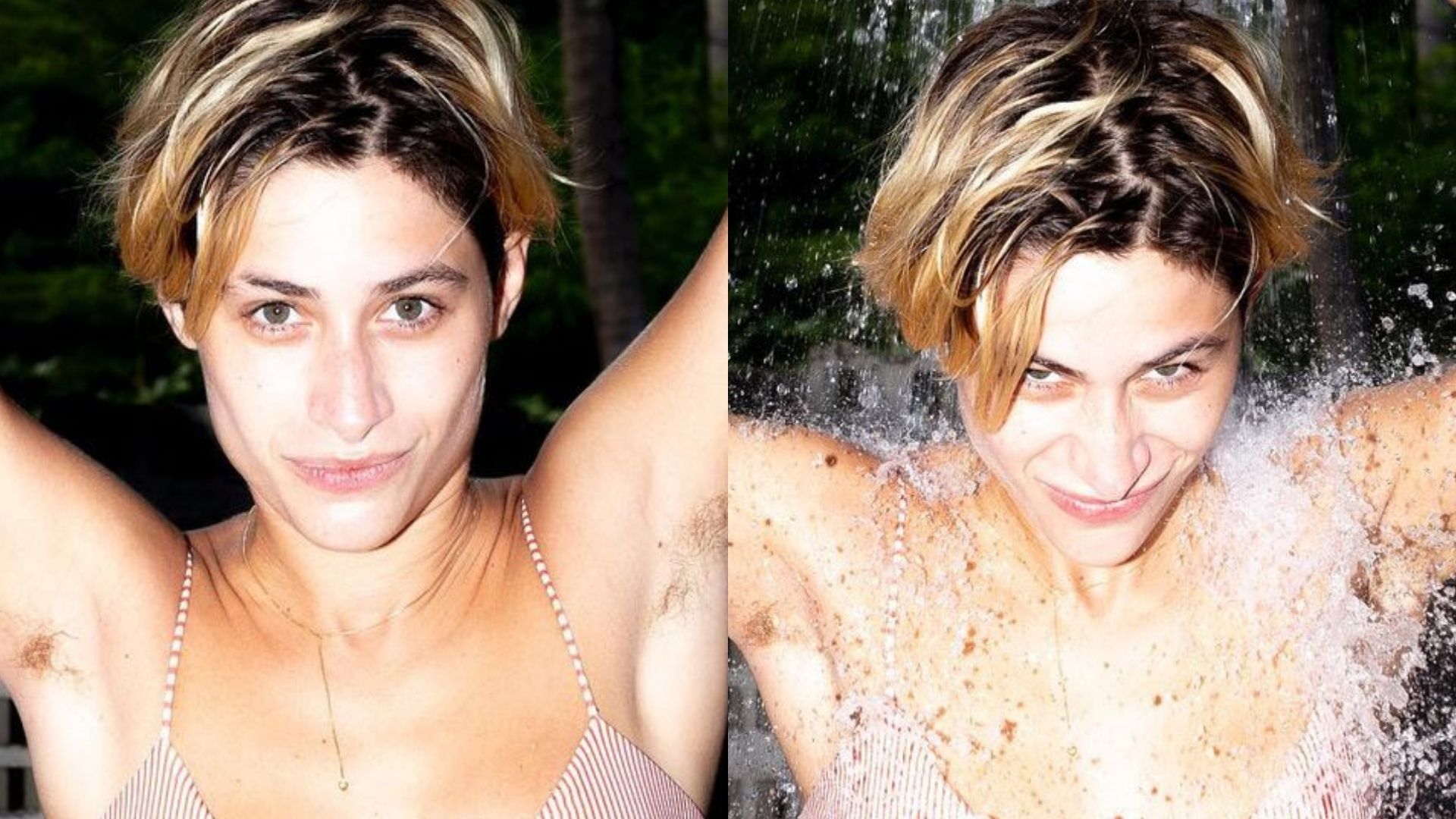 De biquíni, Luísa Arraes se refresca na ducha e exibe barriga lisinha: “Deusa”