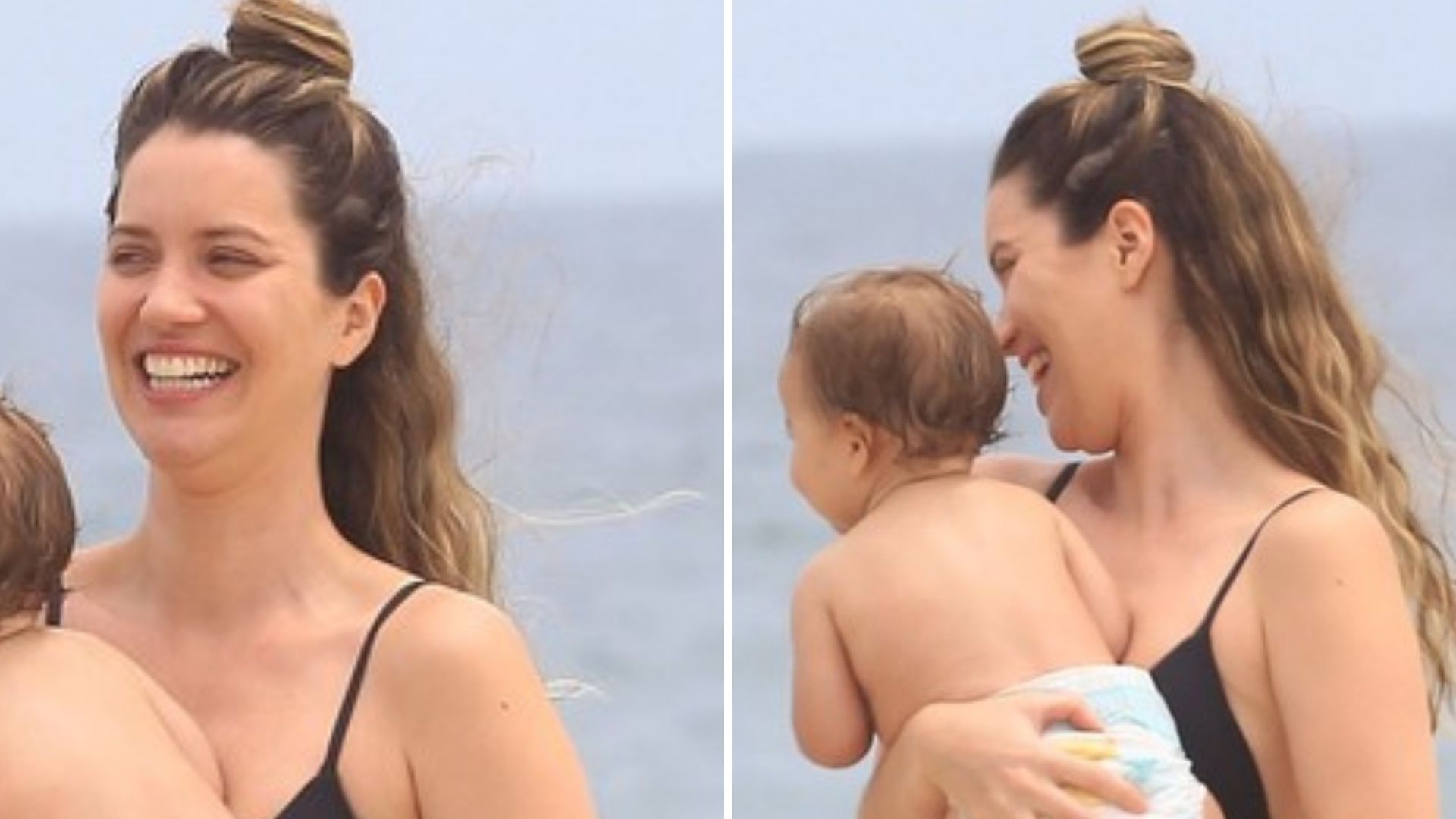 Que bebezona! De biquíni, Nathalia Dill exibe corpão ao levar a filha Eva para a praia